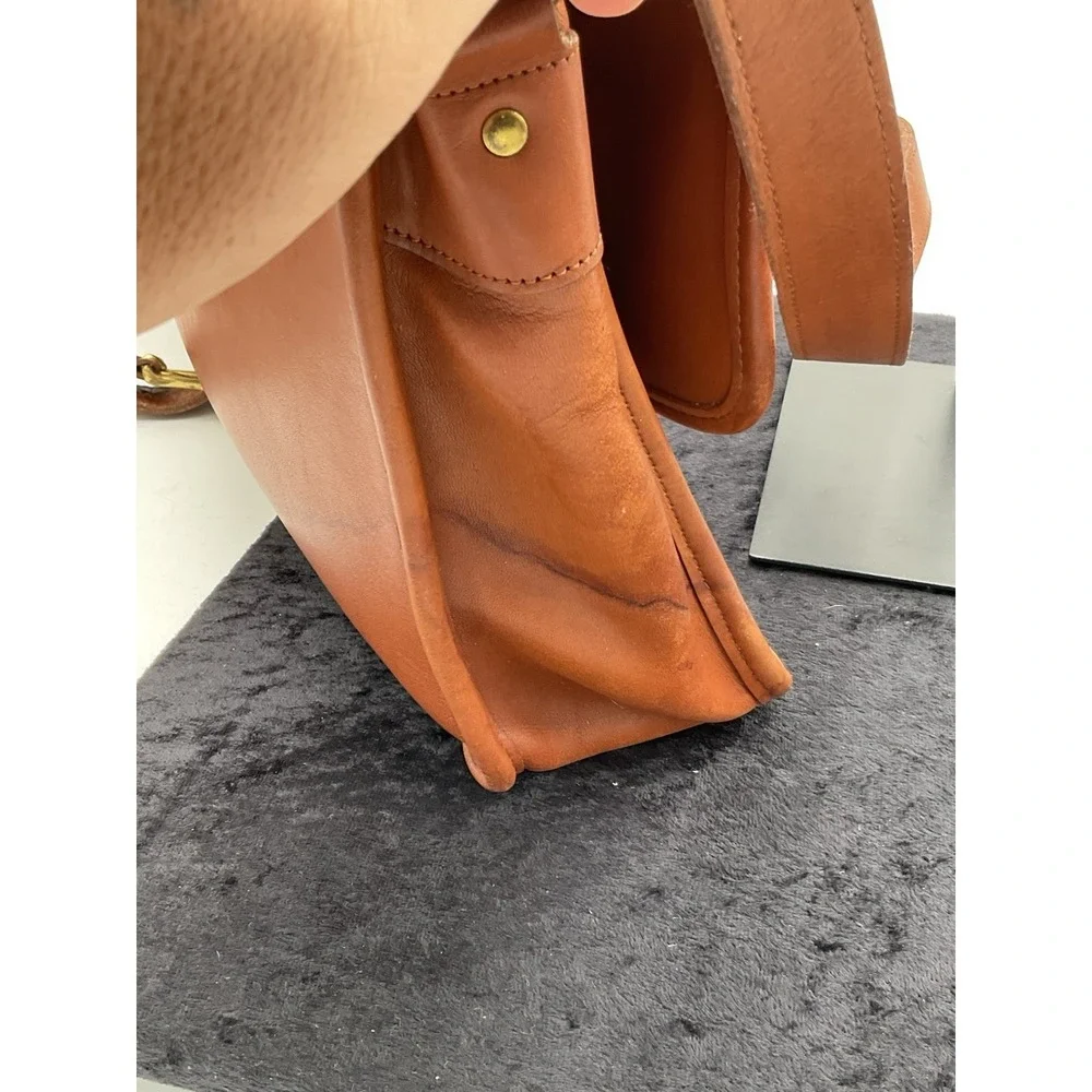 VINTAGE BRITISH TAN COACH LEATHER LAPTOP BRIEFCASE MESSENGER BAG